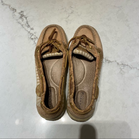 Gold and tan Sperry Top Slider - Picture 2 of 4